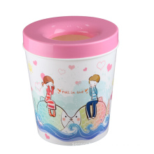 Cartoon Printing Fashion Top Plastic Waste Bin